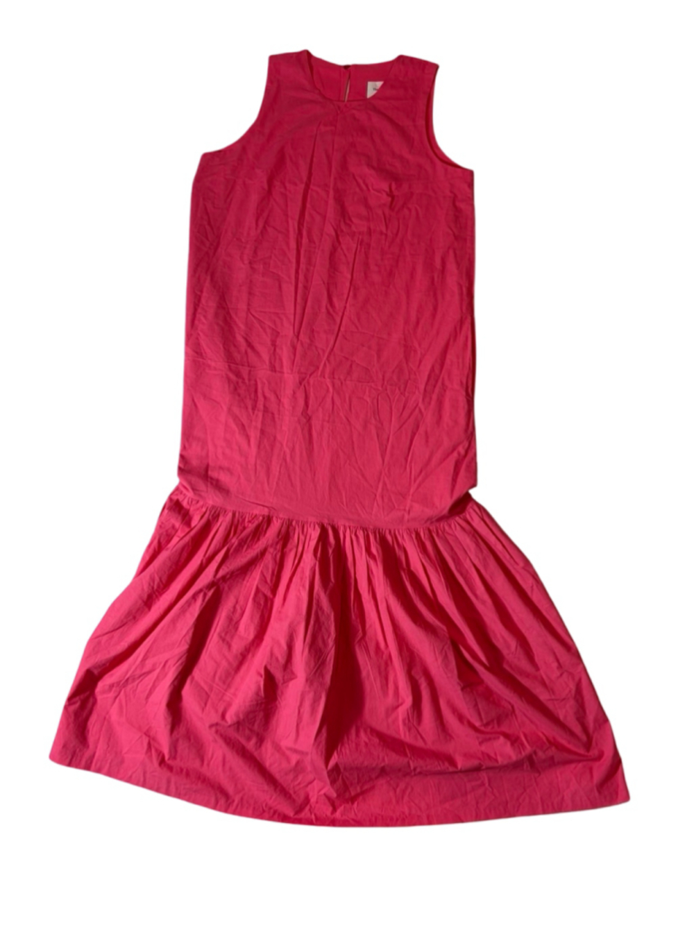 The Frankie Shop Hot Pink Cotton Drop Waist Poplin Midi Dress M